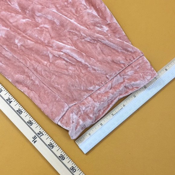 - Asos Pink Crushed‎ Velvet Velour Joggers Pants Women’s plus 24 - Picture 8 of 9